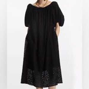 NWT COS OFF-THE-SHOULDER BRODERIE ANGLAISE MIDI DRESS SZ 12